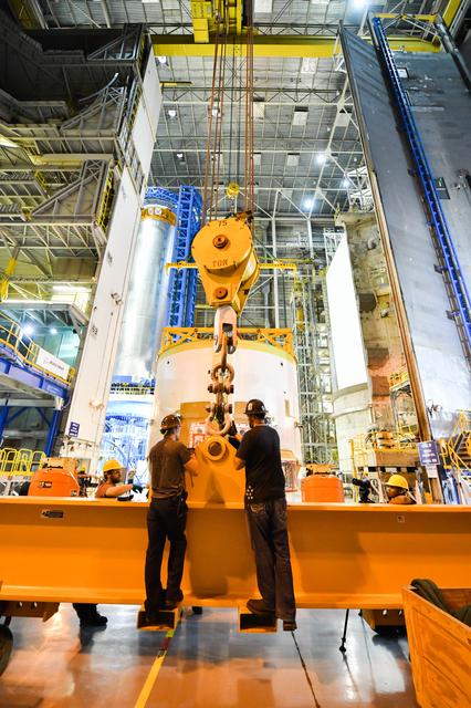 NASA image: Engine Section for NASA’s SLS Rocket Prepared for Joining to Rest of Stage